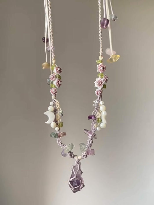 Violet Moon Garden Necklace