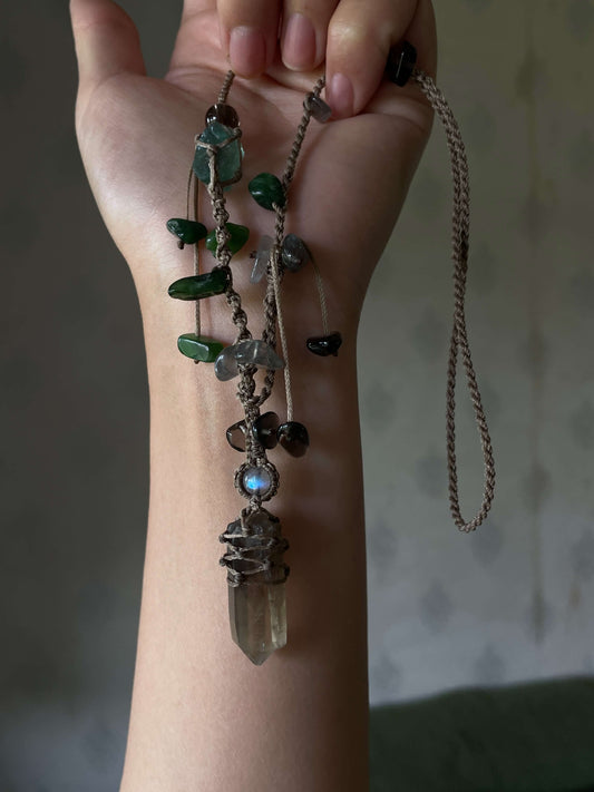 Clear Quartz Witch Necklace